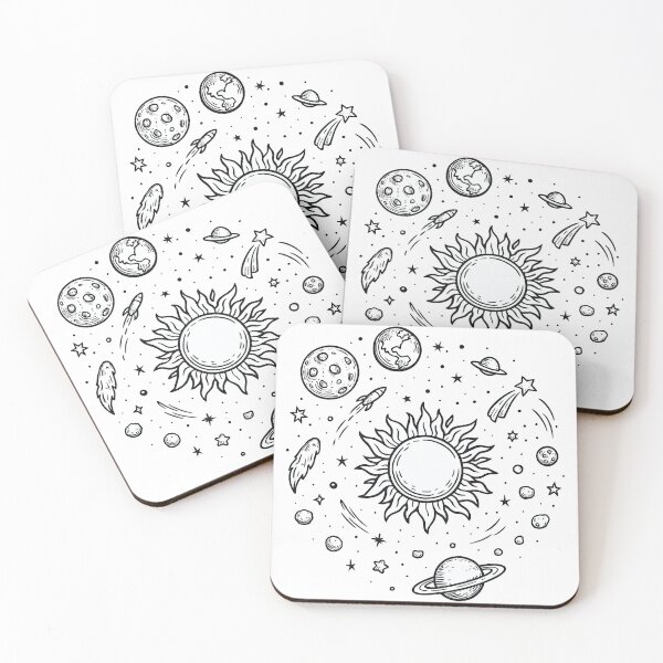 Item preview, Celestial Sun and Planets Line Art Space Design designed and sold by ArtfulWeave.