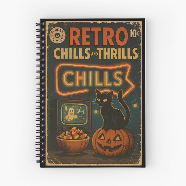 Item preview, Retro chills and thrills - Retro Halloween Cover designed and sold by bapupa.