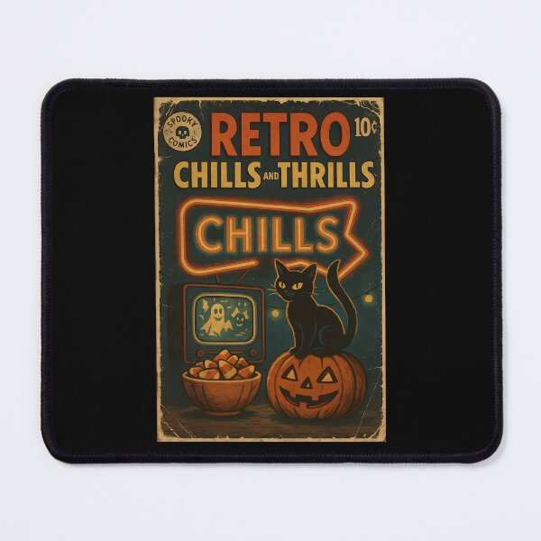 Item preview, Retro chills and thrills - Retro Halloween Cover designed and sold by bapupa.