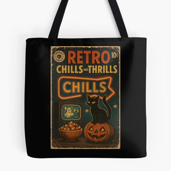Item preview, Retro chills and thrills - Retro Halloween Cover designed and sold by bapupa.