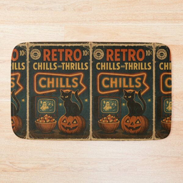 Item preview, Retro chills and thrills - Retro Halloween Cover designed and sold by bapupa.