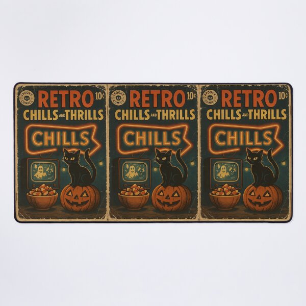 Item preview, Retro chills and thrills - Retro Halloween Cover designed and sold by bapupa.