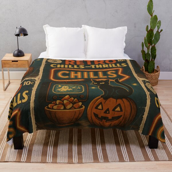 Item preview, Retro chills and thrills - Retro Halloween Cover designed and sold by bapupa.