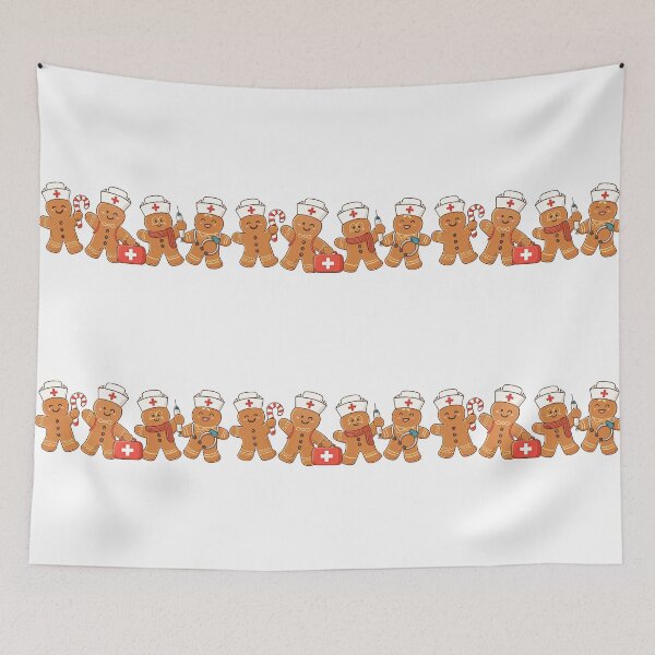 Item preview, Cute Gingerbread Nurse Christmas Characters designed and sold by ArtfulWeave.