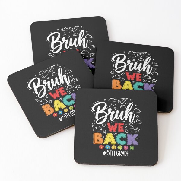 Item preview, Bruh We Back Fifth Grade Back to School Art with Rainbow Letters, Flowers, and Fun Doodle Sketches designed and sold by EidosEmporiium.