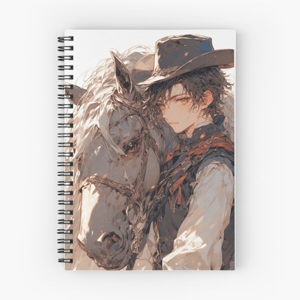 Item preview, “Silent Cowboy & White Horse – Emotional Anime Western Portrait” by NegarTv Designs designed and sold by NegarTv Designs.