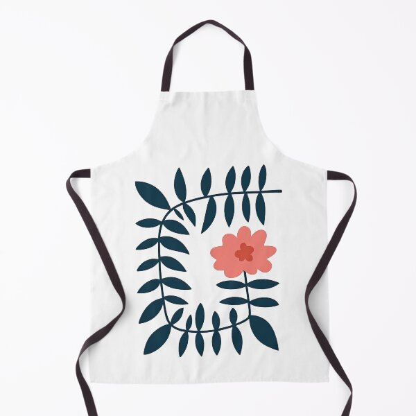 Item preview, Minimal Pink Flower with Dark Blue Leaves Illustration designed and sold by ArtfulWeave.