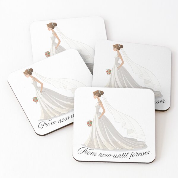 Item preview, A beautiful bride with the words saying " from now until forever" designed and sold by Merrylands Artshop.