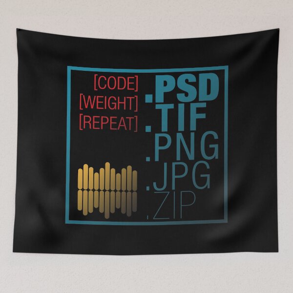 Item preview, Code. Weight. Repeat. Vers. 02 – Typographic Art for Electronic Minds designed and sold by parissiArt.
