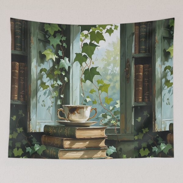 Item preview, Tea & Ivy Windows – A Literary Nook in Bloom designed and sold by Deezyned.