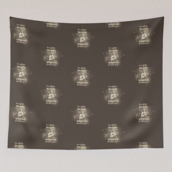 Item preview, “Try Again Everyday – Motivational Floral Design” designed and sold by Merymer.