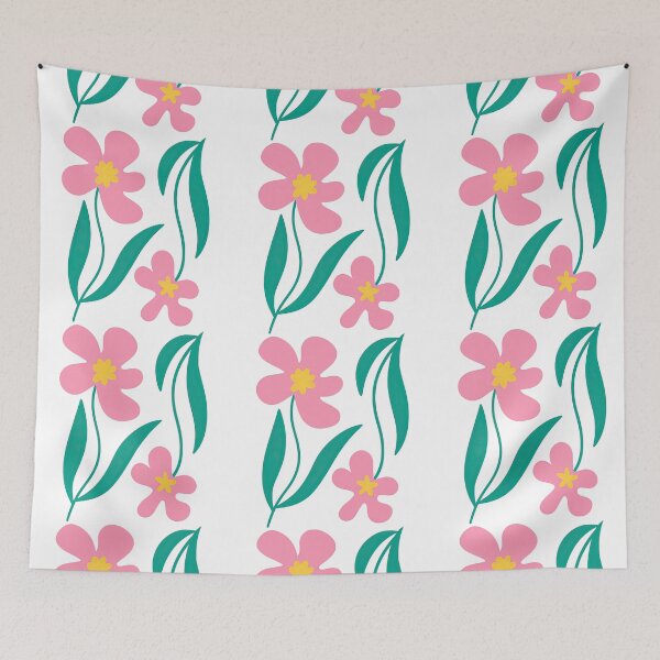 Item preview, Pink and Green Abstract Floral Minimal Design designed and sold by ArtfulWeave.