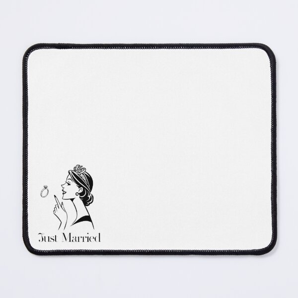 Item preview, A beautiful bride with the words saying " Just Married" designed and sold by Merrylands Artshop.