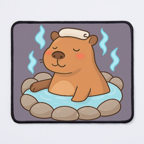 Item preview, Capybara in a hot spring designed and sold by AwesomeBeyondLimits.