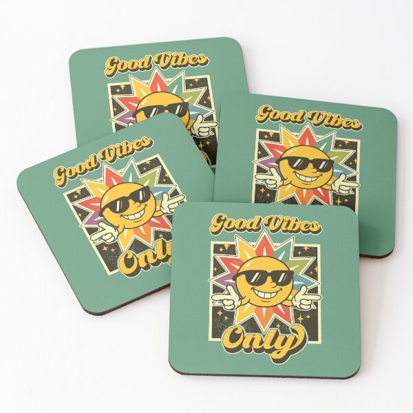 Item preview, Retro Smiley Sun with Good Vibes Message designed and sold by TheJollyDoodle.