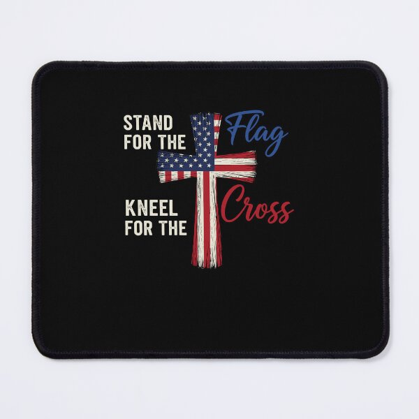 Item preview, Stand for the Flag Kneel for the Cross American Patriotic Christian Design with Flag Cross designed and sold by EidosEmporiium.