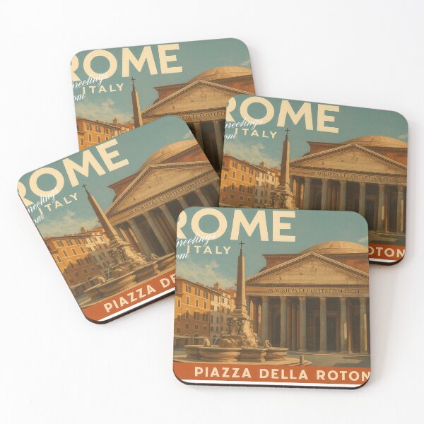 Item preview, ROME – PIAZZA DELLA ROTONDA - The Heart in front of the Pantheon - Poster and Greeting Card designed and sold by Earth Celebration Designs.