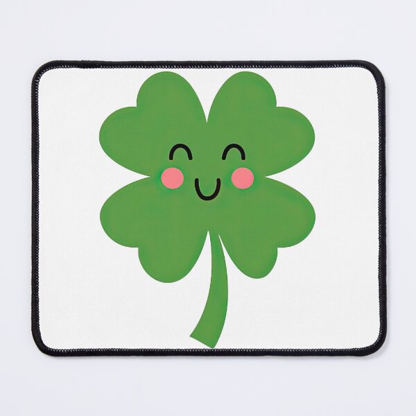 Item preview, Cute Smiling Four Leaf Clover Kawaii Design designed and sold by ArtfulWeave.