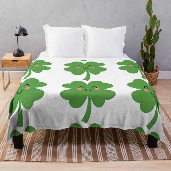 Item preview, Cute Smiling Four Leaf Clover Kawaii Design designed and sold by ArtfulWeave.