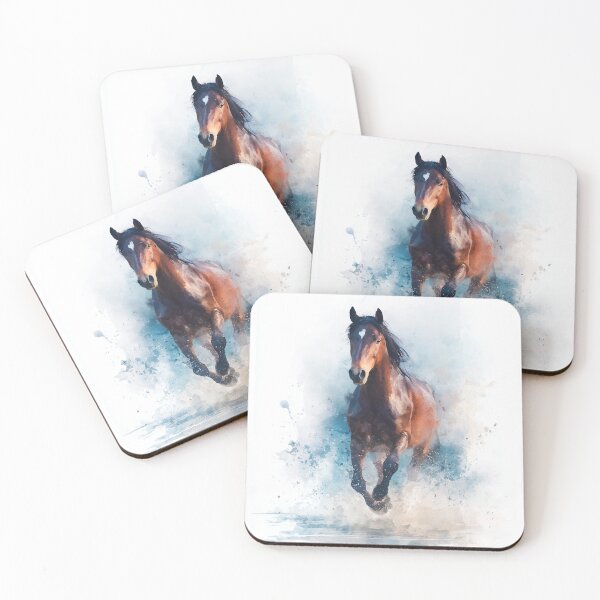 Item preview, Chocolate Horse Running on the Beach - Horse Series designed and sold by Christina Brunton Art.