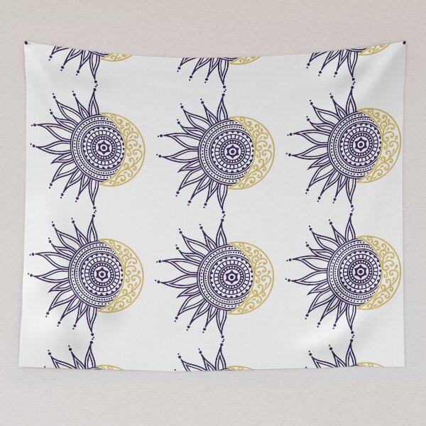Item preview, Ornate Sun and Moon Mandala Celestial Design designed and sold by ArtfulWeave.