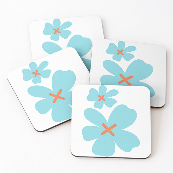 Item preview, Minimal Blue Flowers with Orange X Centers Design designed and sold by ArtfulWeave.