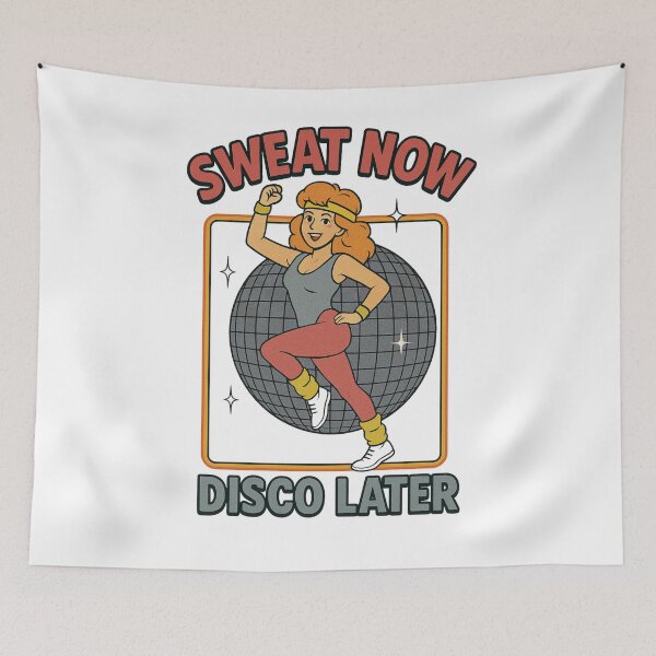Item preview, Sweat Now Disco Later – 80s Retro Fitness Vibes designed and sold by Neon Nightmare.