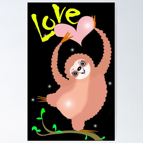 Item preview, Cute sloth holding heart ...  designed and sold by Shirley cute art .