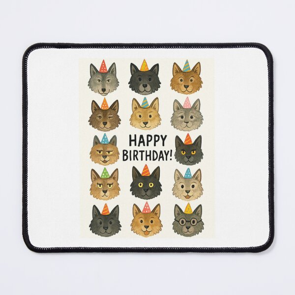 Item preview, Wolf Party Hat cute happy birthday kawaii gift christmas happy designed and sold by CheeseBlueprint.