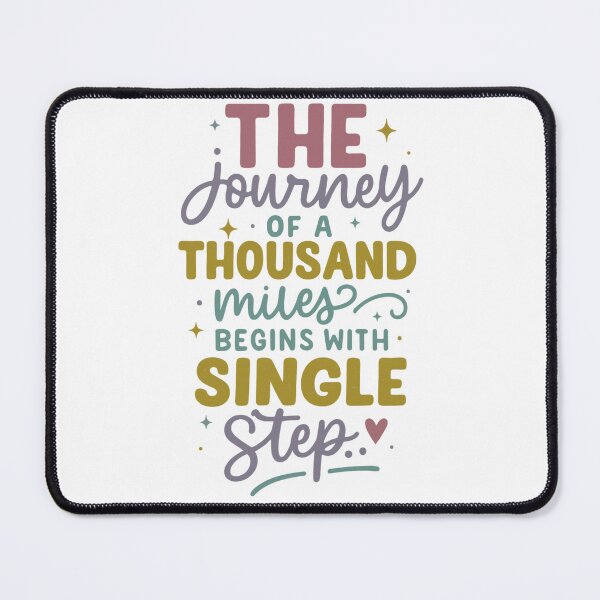 Item preview, Motivational Pastel Quote Shirt – The Journey of a Thousand Miles Begins with a Single Step – Inspirational Self Love Tee designed and sold by DaringDesigns19.