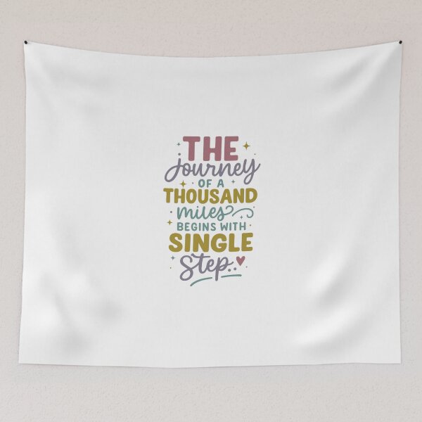 Item preview, Motivational Pastel Quote Shirt – The Journey of a Thousand Miles Begins with a Single Step – Inspirational Self Love Tee designed and sold by DaringDesigns19.