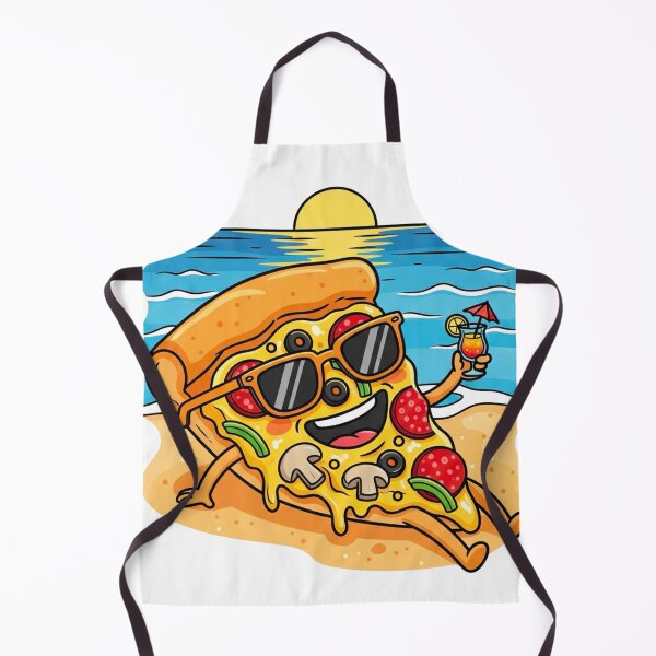 Item preview, Relaxing pizza on the beach with a cocktail designed and sold by Katy-Pretty-Art.