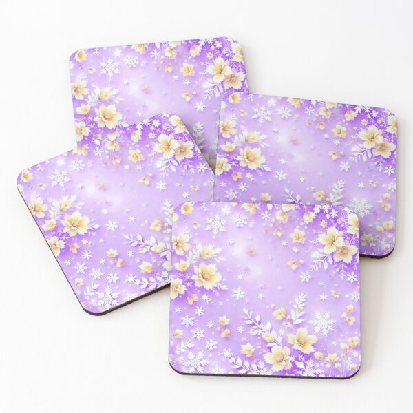 Item preview, Magical Lavender Frost Swirls Pattern with gold flowers, Beautiful winter cruls, Sophisticated, Elegant Violet Scrollwork  designed and sold by TheGaliyaStudio.