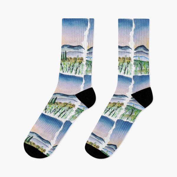 Item preview, Tuscany Sunrise: A Watercolor Journey Through Italy's Golden Hills designed and sold by kkjustpaint.