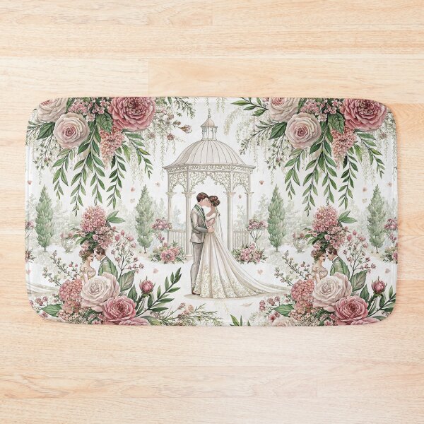 Item preview, Bride and groom in front of a dreamy wedding altar designed and sold by Merrylands Artshop.