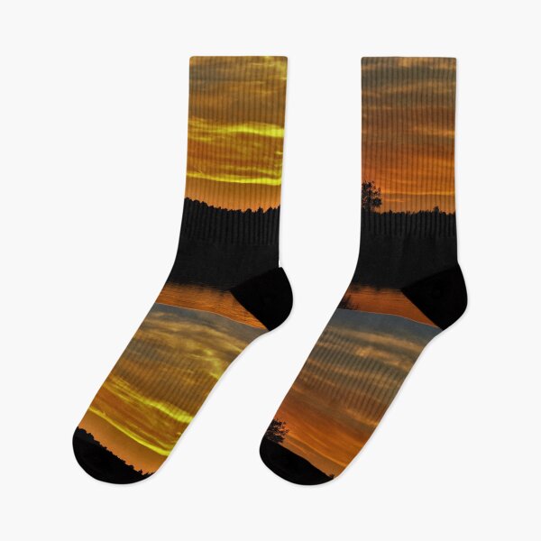 Item preview, Spooky Lake Sunset Landscape designed and sold by DeannesStore.