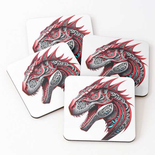 Item preview, Robot T-Rex Black and Red C designed and sold by DigitalHeadache.