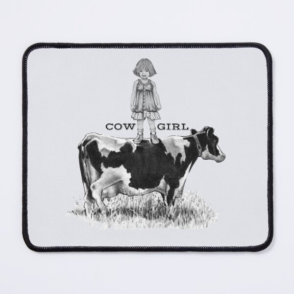 Item preview, COWGIRL, Girl Standing on Holstein Dairy Cow, Farm Girl designed and sold by JoyfulWhimsy.