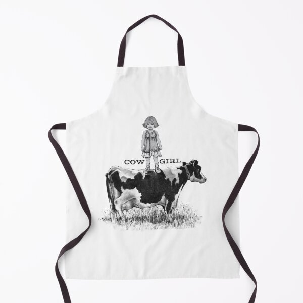 Artikelvorschau, COWGIRL, Mädchen steht auf Holstein-Milchkuh, Bauernmädchen entworfen und verkauft von JoyfulWhimsy.