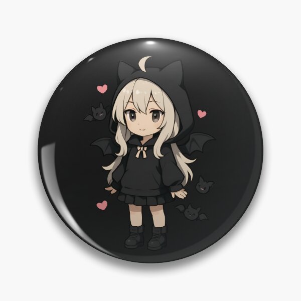 Item preview, Luna the Bat Whisperer – Chibi Girl in Bat-Wing Hoodie Surrounded by Cute Bats and Hearts designed and sold by ColorSplash123.