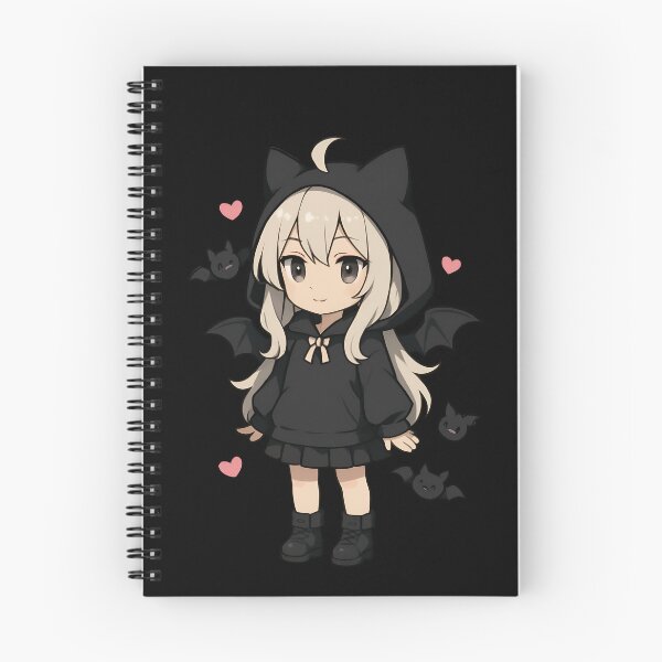 Item preview, Luna the Bat Whisperer – Chibi Girl in Bat-Wing Hoodie Surrounded by Cute Bats and Hearts designed and sold by ColorSplash123.