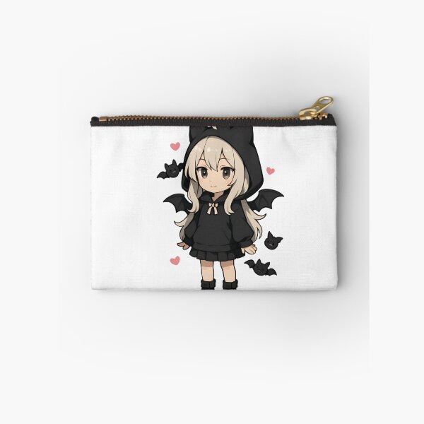 Item preview, Luna the Bat Whisperer – Chibi Girl in Bat-Wing Hoodie Surrounded by Cute Bats and Hearts designed and sold by ColorSplash123.