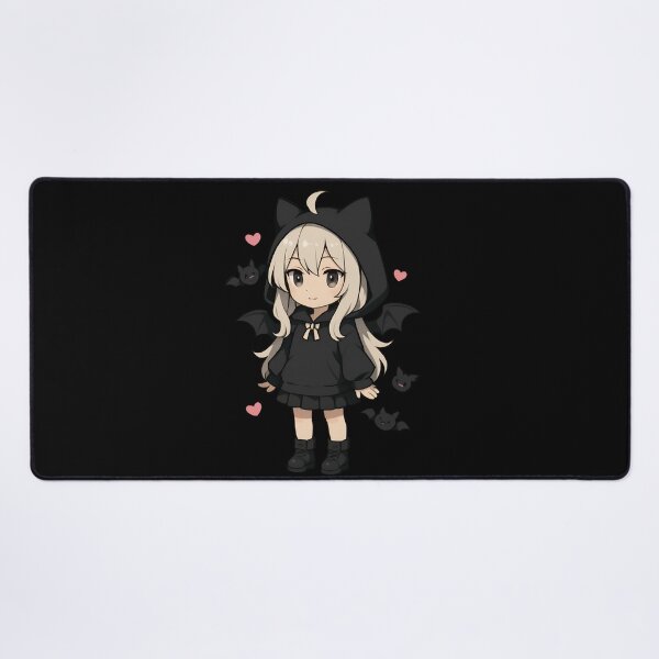 Item preview, Luna the Bat Whisperer – Chibi Girl in Bat-Wing Hoodie Surrounded by Cute Bats and Hearts designed and sold by ColorSplash123.