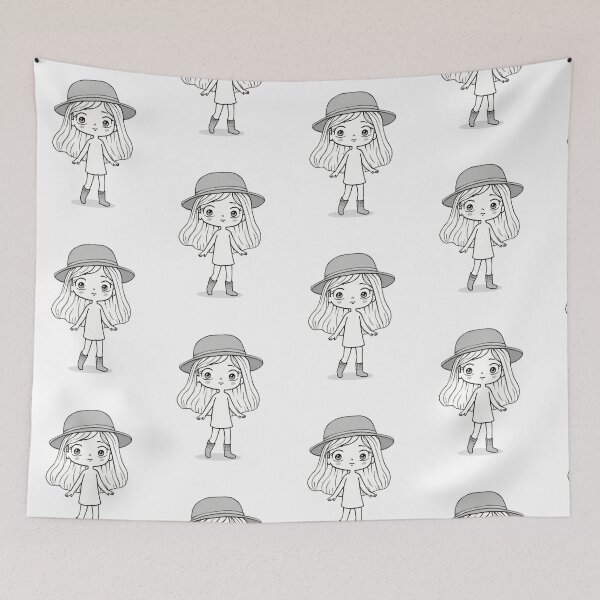 Item preview, Chic Girl in Hat – Minimalist Line Art Style designed and sold by Bareradesigns.