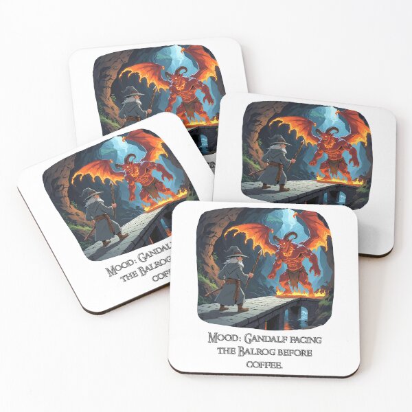 Item preview, Mood: Gandalf facing the Balrog before coffee designed and sold by BebiArt.