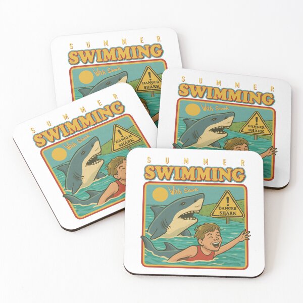 Item preview, Vintage Summer Swimming with Shark – Funny Retro Ocean Design designed and sold by Dospart.
