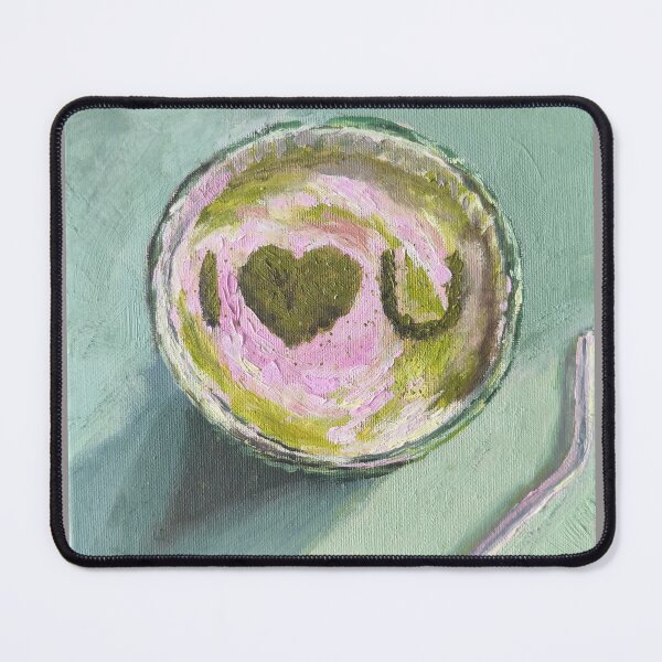 Item preview, Pink Green Matcha Love Tea Art Modern Still Life Breakfast Helthy designed and sold by kkjustpaint.