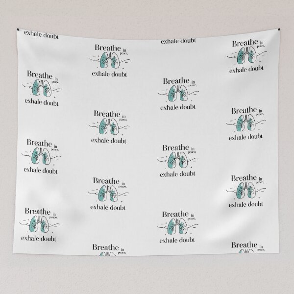 Item preview, Breathe in Peace – Mindful Teal Lung Illustration designed and sold by AstridOfficial.
