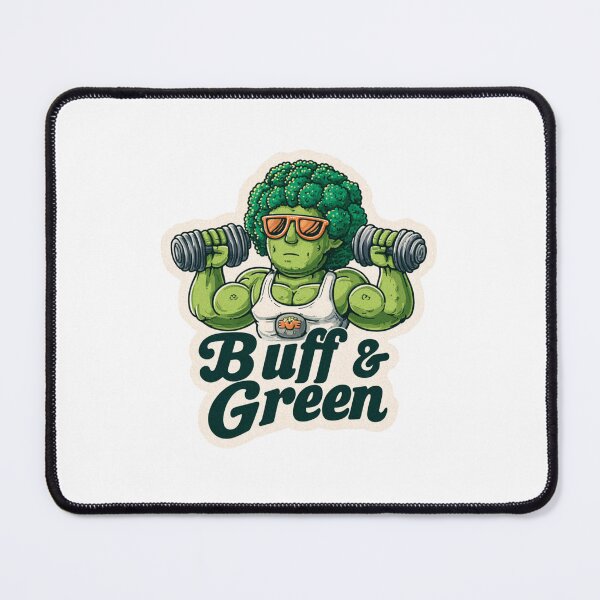 Item preview, Buff and Green Funny Fitness Sticker designed and sold by Blurbean.