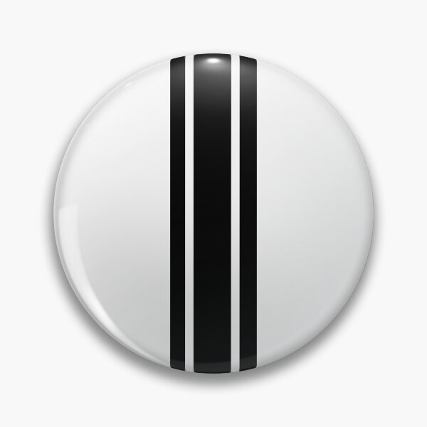 Item preview, Single Stripe with 2 Thick Pinstripes (Black On White) designed and sold by Racing Stripes Only.
